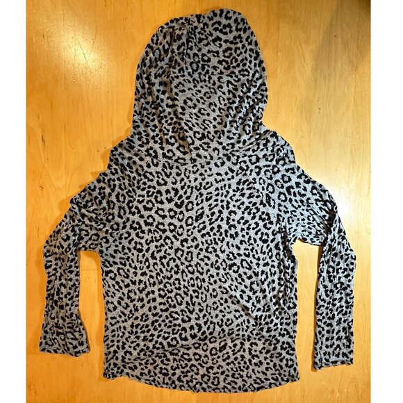 Atticute Lightweight Leopard Patterned Long-Sleeved Hoodie Pullover Top Small - Picture 6 of 9